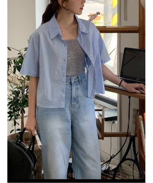VIVID LADY(ビビッドレディー)の「襟付きシャツブラウス 全3色 可愛い(シャツ/ブラウス・レディース・イエロー/スカイブルー/アイボリー・FREE)」の19枚目の写真