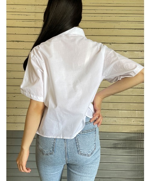 VIVID LADY(ビビッドレディー)の「襟付きシャツブラウス 全3色 可愛い(シャツ/ブラウス・レディース・イエロー/スカイブルー/アイボリー・FREE)」の11枚目の写真