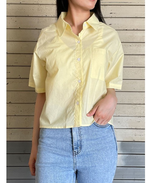 VIVID LADY(ビビッドレディー)の「襟付きシャツブラウス 全3色 可愛い(シャツ/ブラウス・レディース・イエロー/スカイブルー/アイボリー・FREE)」の13枚目の写真
