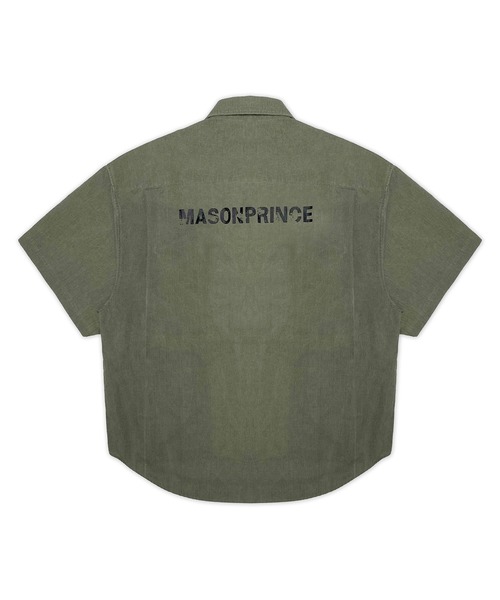 MASONPRINCE(メイソンプリンス)の「オーバーサイズ バックプリント 半袖シャツ DCS2042【MASONPRINCE】(シャツ/ブラウス・メンズ・カーキ/グレー・L/M/S)」の7枚目の写真