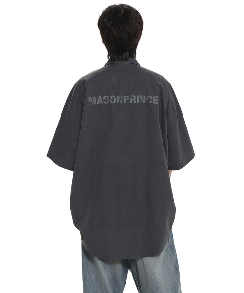 MASONPRINCE(メイソンプリンス)の「オーバーサイズ バックプリント 半袖シャツ DCS2042【MASONPRINCE】(シャツ/ブラウス・メンズ・カーキ/グレー・L/M/S)」の9枚目の写真