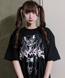 『NOVESSEL/ノベセル』イラストプリントTシャツ/ハーフスリーブカットソー