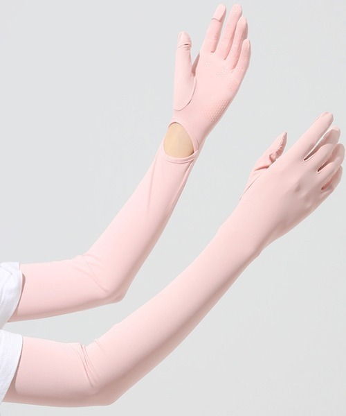 セール】指先までしっかりUV手袋仕様ロングアームカバー(アーム セール】指先までしっかりUV手袋仕様ロングアームカバー(アーム