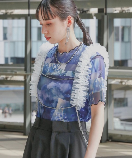 HARE（ハレ）の「フリルデザインハーネス(HARE)（サスペンダー・レディース・ホワイト/ブラック・FREE）」の2枚目の写真