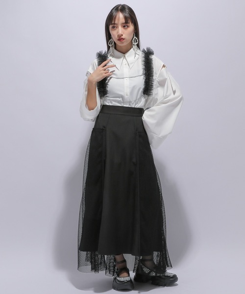 HARE（ハレ）の「フリルデザインハーネス(HARE)（サスペンダー・レディース・ホワイト/ブラック・FREE）」の4枚目の写真