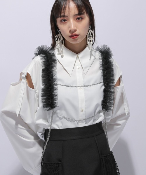 HARE（ハレ）の「フリルデザインハーネス(HARE)（サスペンダー・レディース・ホワイト/ブラック・FREE）」の6枚目の写真