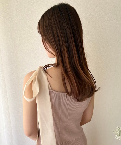 DEICY(デイシー)の「ショルダーリボンニットワンピース(ワンピース・レディース・ピンク/ベージュ系その他/ブラック・FREE)」の14枚目の写真