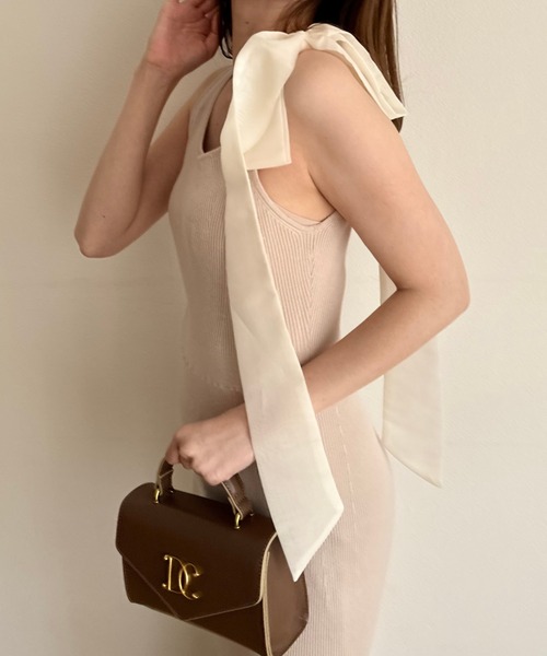 DEICY(デイシー)の「ショルダーリボンニットワンピース(ワンピース・レディース・ピンク/ベージュ系その他/ブラック・FREE)」の17枚目の写真