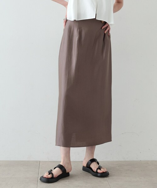 GALLEST（ギャレスト）の「◆シャインロングナロースカート（スカート・レディース・アイボリー/ブラック/ブラウン系・36/38）」の3枚目の写真