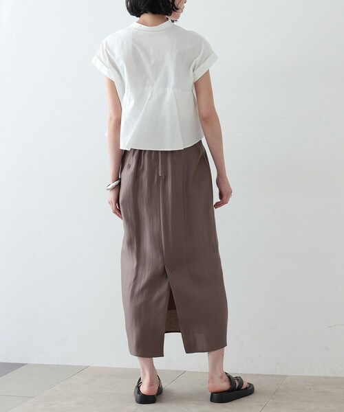 GALLEST（ギャレスト）の「◆シャインロングナロースカート（スカート・レディース・アイボリー/ブラック/ブラウン系・36/38）」の5枚目の写真