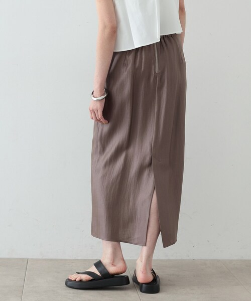 GALLEST（ギャレスト）の「◆シャインロングナロースカート（スカート・レディース・アイボリー/ブラック/ブラウン系・36/38）」の6枚目の写真