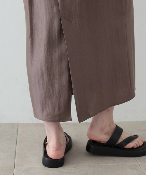 GALLEST（ギャレスト）の「◆シャインロングナロースカート（スカート・レディース・アイボリー/ブラック/ブラウン系・36/38）」の10枚目の写真