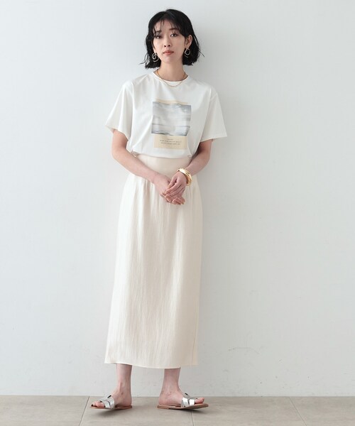 GALLEST（ギャレスト）の「◆シャインロングナロースカート（スカート・レディース・アイボリー/ブラック/ブラウン系・36/38）」の11枚目の写真