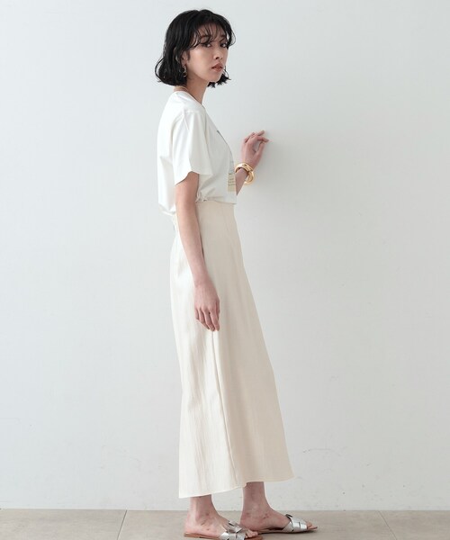 GALLEST（ギャレスト）の「◆シャインロングナロースカート（スカート・レディース・アイボリー/ブラック/ブラウン系・36/38）」の12枚目の写真