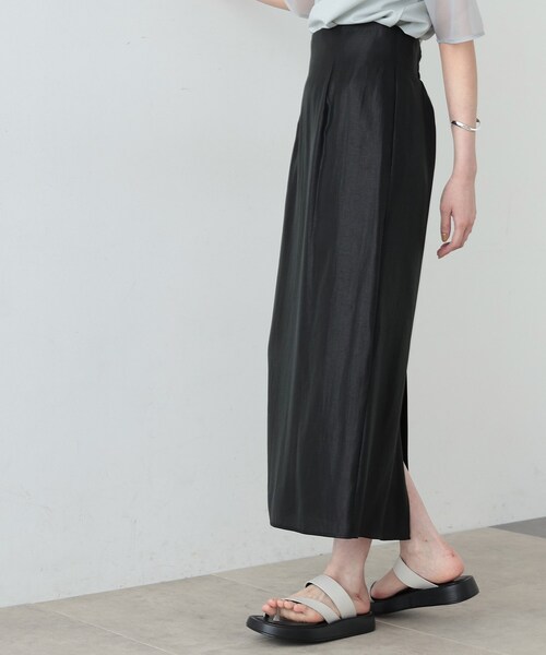 GALLEST（ギャレスト）の「◆シャインロングナロースカート（スカート・レディース・アイボリー/ブラック/ブラウン系・36/38）」の18枚目の写真