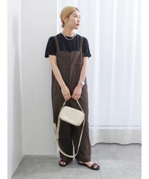 Samansa Mos2 blue | リネンタッチサロペット(その他パンツ)