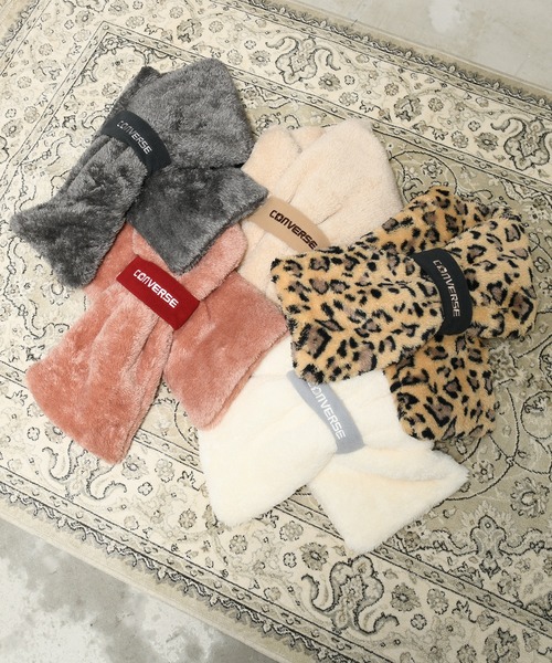 CONVERSE（コンバース）の「CONVERSE boa scarf with fleece band /マフラー/襟巻き/コンバース（マフラー・レディース・ベージュ/ベージュ系その他/ピンク/オフホワイト/グレー・FREE）」の10枚目の写真