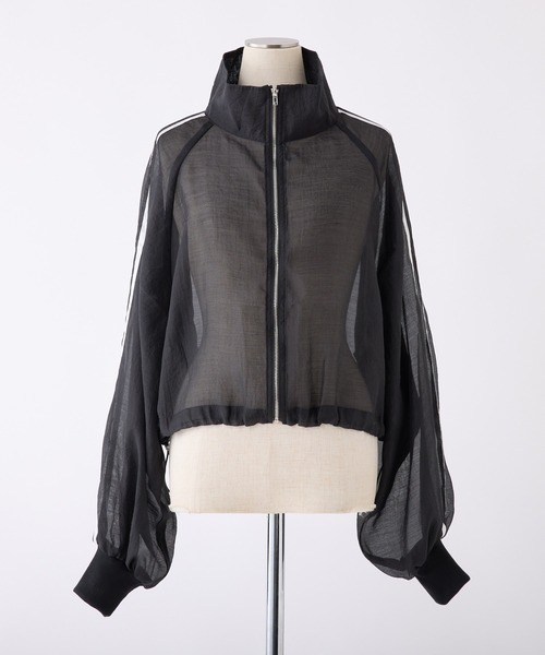 one after another NICE CLAUP（ワンアフターアナザーナイスクラップ）の「ライン入りシアーショートブルゾン（ブルゾン・レディース・オフホワイト/ブラック/アイボリー/ピンク・FREE）」の20枚目の写真