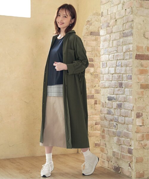 ikka（イッカ）の「【親子コーデ】スキッパーシャツワンピース（シャツワンピース・レディース・ダークグリーン/ブルー・M/L/S）」の13枚目の写真