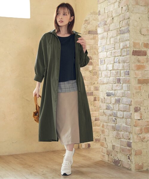 ikka（イッカ）の「【親子コーデ】スキッパーシャツワンピース（シャツワンピース・レディース・ダークグリーン/ブルー・M/L/S）」の11枚目の写真