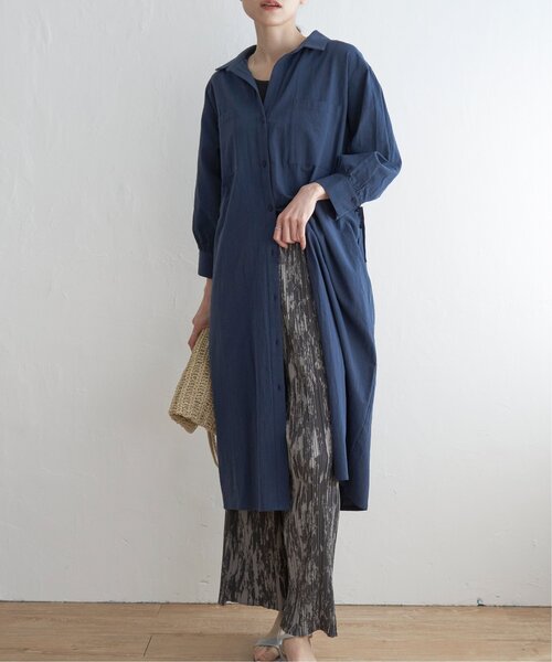 ikka（イッカ）の「【親子コーデ】スキッパーシャツワンピース（シャツワンピース・レディース・ダークグリーン/ブルー・M/L/S）」の9枚目の写真