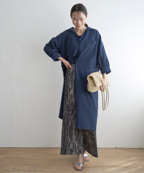 ikka（イッカ）の「【親子コーデ】スキッパーシャツワンピース（シャツワンピース・レディース・ダークグリーン/ブルー・M/L/S）」の12枚目の写真