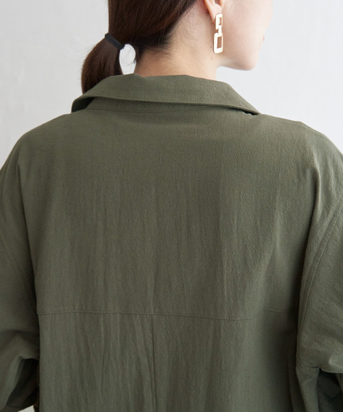 ikka（イッカ）の「【親子コーデ】スキッパーシャツワンピース（シャツワンピース・レディース・ダークグリーン/ブルー・M/L/S）」の17枚目の写真