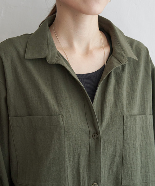 ikka（イッカ）の「【親子コーデ】スキッパーシャツワンピース（シャツワンピース・レディース・ダークグリーン/ブルー・M/L/S）」の22枚目の写真