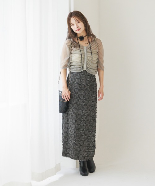 mysty woman(ミスティウーマン)の「アソートナロースカート 140929(スカート・レディース・グレー/チャコールグレー/ライトベージュ/ブラウン・FREE)」の11枚目の写真