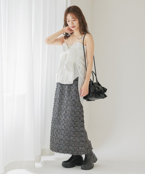 mysty woman(ミスティウーマン)の「アソートナロースカート 140929(スカート・レディース・グレー/チャコールグレー/ライトベージュ/ブラウン・FREE)」の10枚目の写真