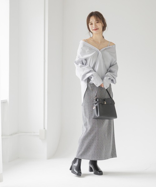 mysty woman(ミスティウーマン)の「アソートナロースカート 140929(スカート・レディース・グレー/チャコールグレー/ライトベージュ/ブラウン・FREE)」の7枚目の写真