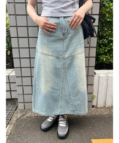 セール】ビジューデニムロングスカート（スカート）｜WC（ダブル