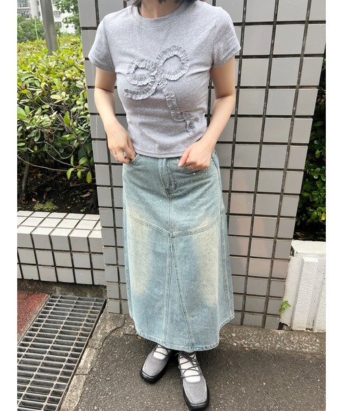 WC（ダブル シー）の「ビジューデニムロングスカート（スカート・レディース・ブルー・FREE）」の5枚目の写真