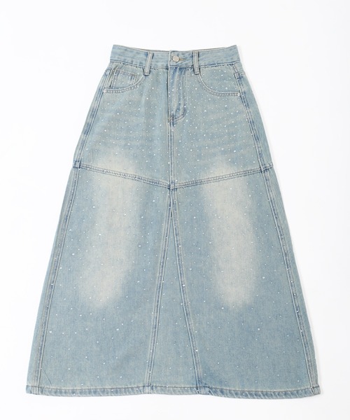 versace ビジュー付きダークデニムタイトスカート versace ビジュー付きダークデニムタイトスカート