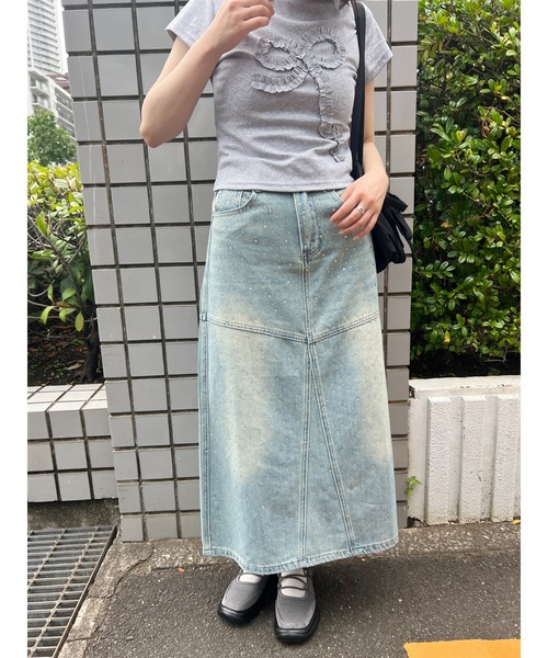 WC（ダブル シー）の「ビジューデニムロングスカート（スカート・レディース・ブルー・FREE）」の7枚目の写真