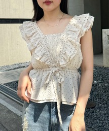 【完売カラー再販/新色追加】フリルペプラムブラウス