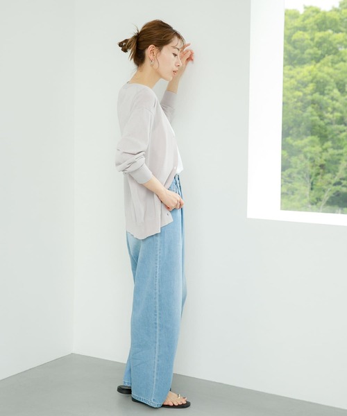 URBAN RESEARCH Sonny Label（アーバンリサーチサニーレーベル）の「『イージーケア/UVカット』ミドル丈Vネックカーディガン（カーディガン/ボレロ・レディース・オフホワイト/ブルー系その他/ブラック/グレー・FREE）」の20枚目の写真