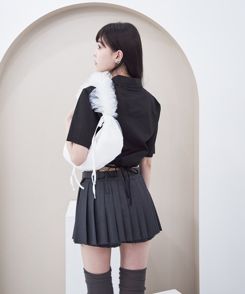 【MiuMiu】ベルト付きプリーツミニスカート☆SALE中 Miu Miu プリーツ ミニスカート | ブルー | FARFETCH JP