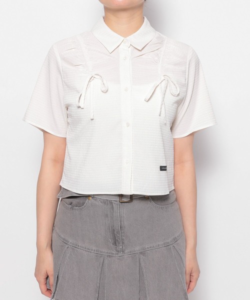 3.3 Field Trip （3.3フィールドトリップ）の「3.3 Field Trip／ドロストリボンシャツ（シャツ/ブラウス・レディース・ホワイト/ネイビー/ライトグリーン・FREE）」の21枚目の写真