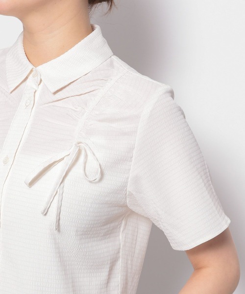 3.3 Field Trip （3.3フィールドトリップ）の「3.3 Field Trip／ドロストリボンシャツ（シャツ/ブラウス・レディース・ホワイト/ネイビー/ライトグリーン・FREE）」の17枚目の写真