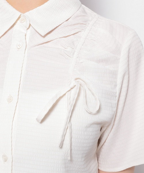 3.3 Field Trip （3.3フィールドトリップ）の「3.3 Field Trip／ドロストリボンシャツ（シャツ/ブラウス・レディース・ホワイト/ネイビー/ライトグリーン・FREE）」の14枚目の写真