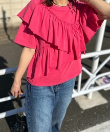 ピグメント アシンメトリーフリルTシャツ