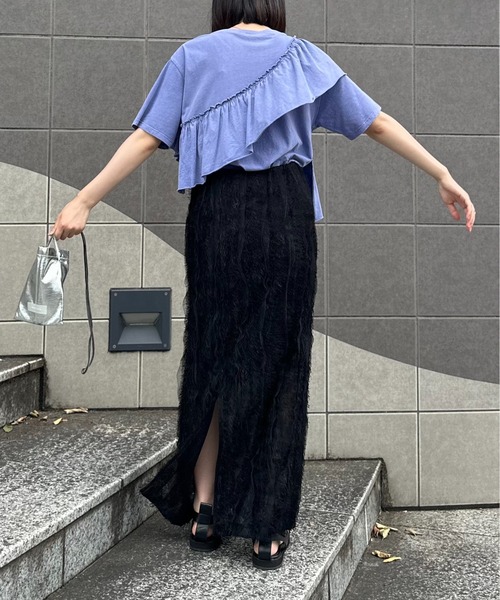 美品】SÉZANE アシンメトリー フリルエッジ シャツ セール】ピグメント