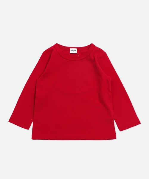 chil2（チルツー）の「全20色 無地長袖Tシャツ（Tシャツ/カットソー・キッズ・クリーム/ラベンダー/ワインレッド/ミント/オレンジ/レッド/グレー/ブラック/チャコールグレー/ホワイト/ベージュ/スモークピンク/イエロー/ネイビー/ライトグリーン/ブルー/モカ/グリーン/マスタード/サックスブルー・80ｃｍ/90cm/110cm/100cm/120cm/130cm/140cm/150cm/160cm）」の18枚目の写真