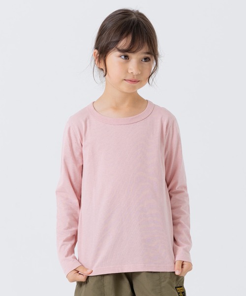 chil2（チルツー）の「全20色 無地長袖Tシャツ（Tシャツ/カットソー・キッズ・クリーム/ラベンダー/ワインレッド/ミント/オレンジ/レッド/グレー/ブラック/チャコールグレー/ホワイト/ベージュ/スモークピンク/イエロー/ネイビー/ライトグリーン/ブルー/モカ/グリーン/マスタード/サックスブルー・80ｃｍ/90cm/110cm/100cm/120cm/130cm/140cm/150cm/160cm）」の17枚目の写真