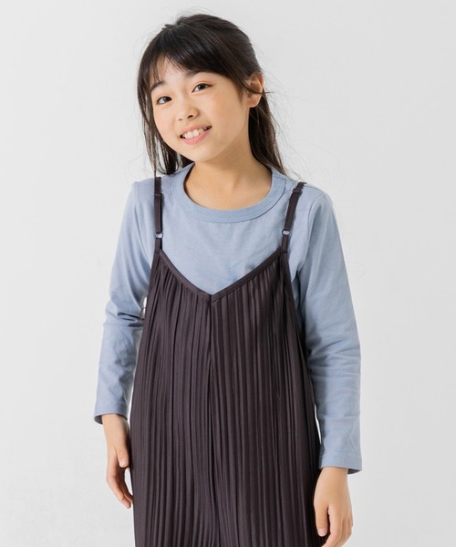 chil2（チルツー）の「全20色 無地長袖Tシャツ（Tシャツ/カットソー・キッズ・クリーム/ラベンダー/ワインレッド/ミント/オレンジ/レッド/グレー/ブラック/チャコールグレー/ホワイト/ベージュ/スモークピンク/イエロー/ネイビー/ライトグリーン/ブルー/モカ/グリーン/マスタード/サックスブルー・80ｃｍ/90cm/110cm/100cm/120cm/130cm/140cm/150cm/160cm）」の12枚目の写真