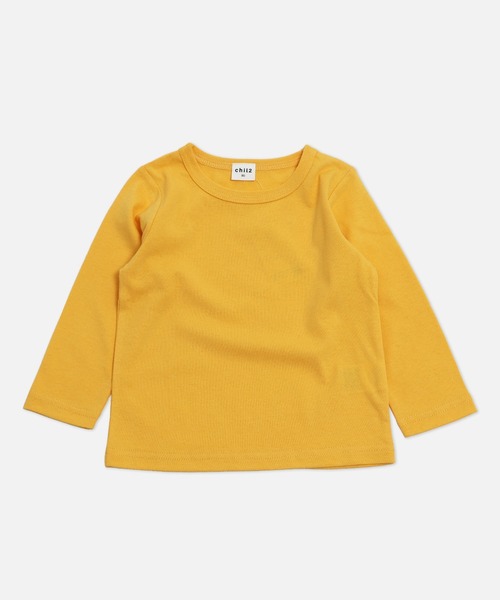 chil2（チルツー）の「全20色 無地長袖Tシャツ（Tシャツ/カットソー・キッズ・クリーム/ラベンダー/ワインレッド/ミント/オレンジ/レッド/グレー/ブラック/チャコールグレー/ホワイト/ベージュ/スモークピンク/イエロー/ネイビー/ライトグリーン/ブルー/モカ/グリーン/マスタード/サックスブルー・80ｃｍ/90cm/110cm/100cm/120cm/130cm/140cm/150cm/160cm）」の15枚目の写真