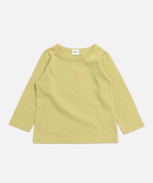 chil2（チルツー）の「全20色 無地長袖Tシャツ（Tシャツ/カットソー・キッズ・クリーム/ラベンダー/ワインレッド/ミント/オレンジ/レッド/グレー/ブラック/チャコールグレー/ホワイト/ベージュ/スモークピンク/イエロー/ネイビー/ライトグリーン/ブルー/モカ/グリーン/マスタード/サックスブルー・80ｃｍ/90cm/110cm/100cm/120cm/130cm/140cm/150cm/160cm）」の9枚目の写真