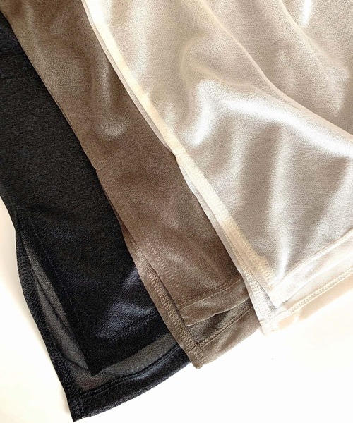 Q（キュー）の「シアー半袖T（Tシャツ/カットソー・レディース・グレー/アイボリー/ブラック・MEDIUM）」の11枚目の写真