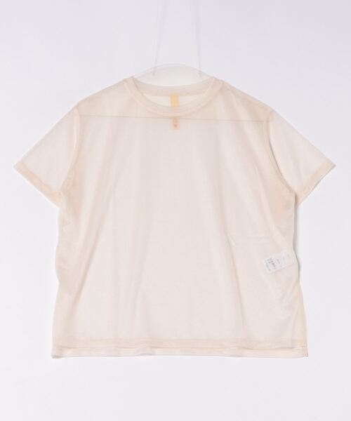 Q（キュー）の「シアー半袖T（Tシャツ/カットソー・レディース・グレー/アイボリー/ブラック・MEDIUM）」の5枚目の写真